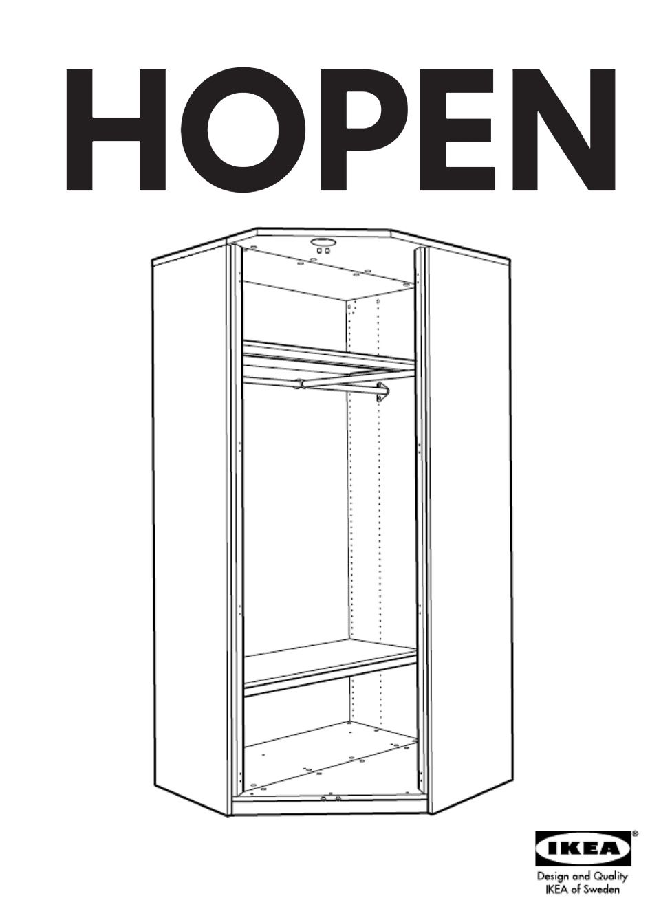 Garderoba szafa narożna IKEA Hopen