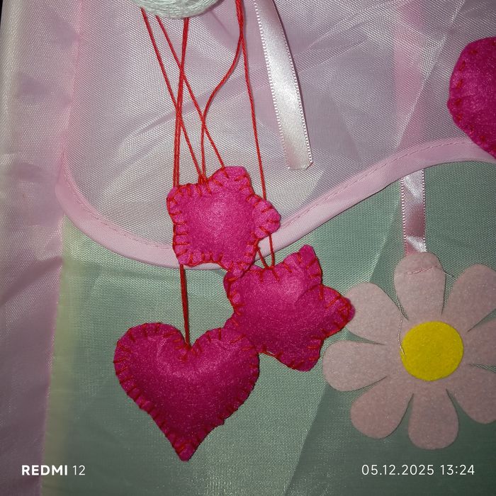 Новорічні Іграшки з фетру сердечка, зірочки