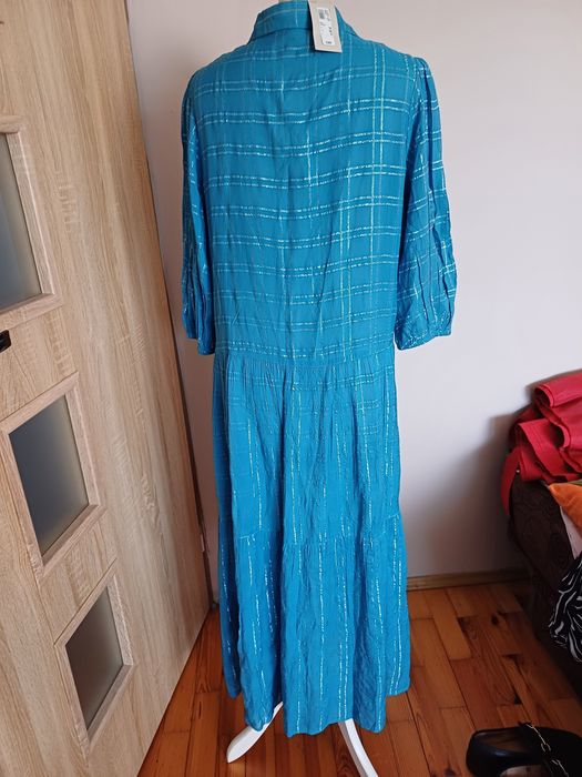 Sukienka bawełniana tetrowa z nitka srebrna XL