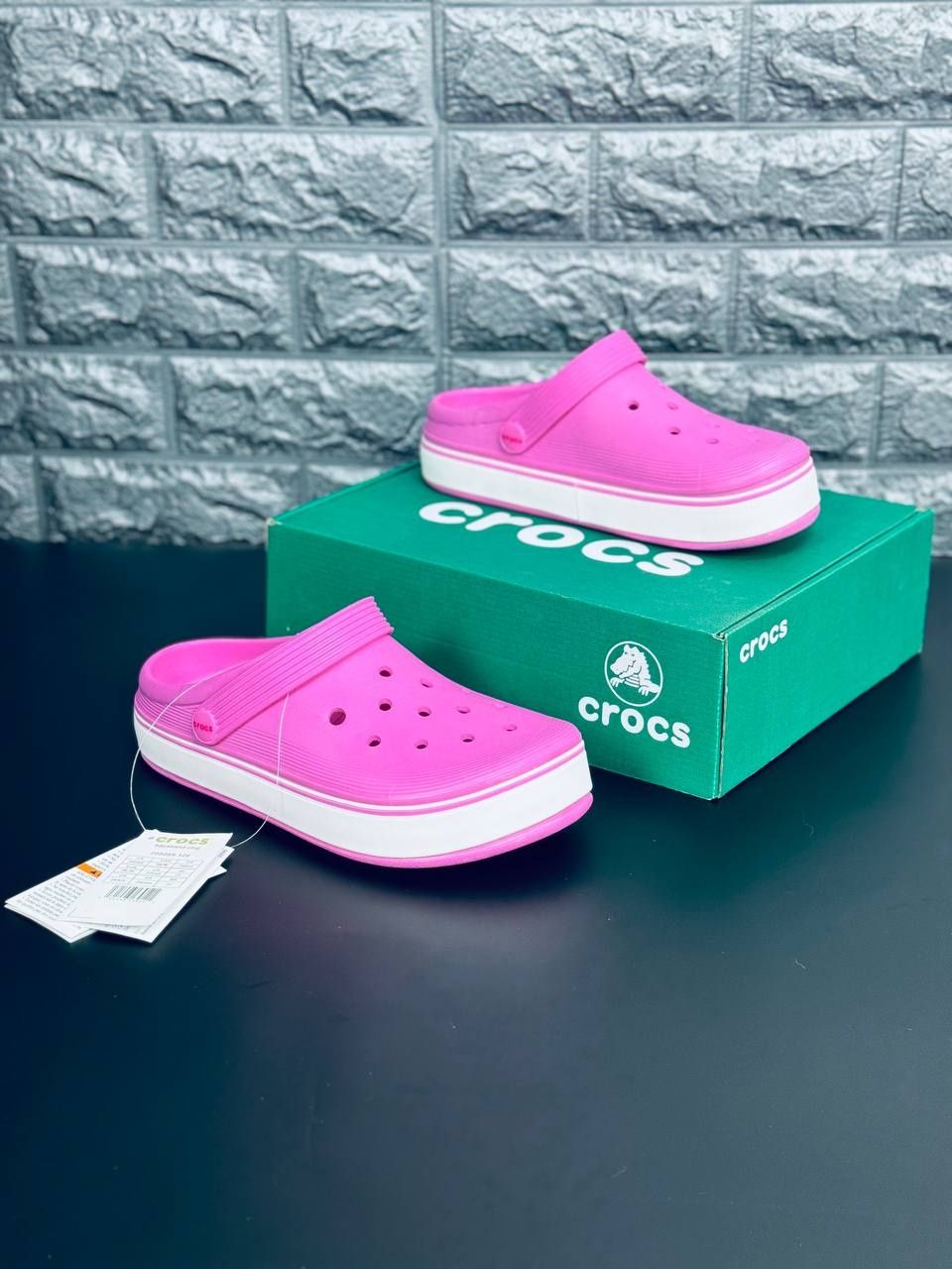 Женские Шлепанцы Crocs Розовые Шлепанцы Кроксы