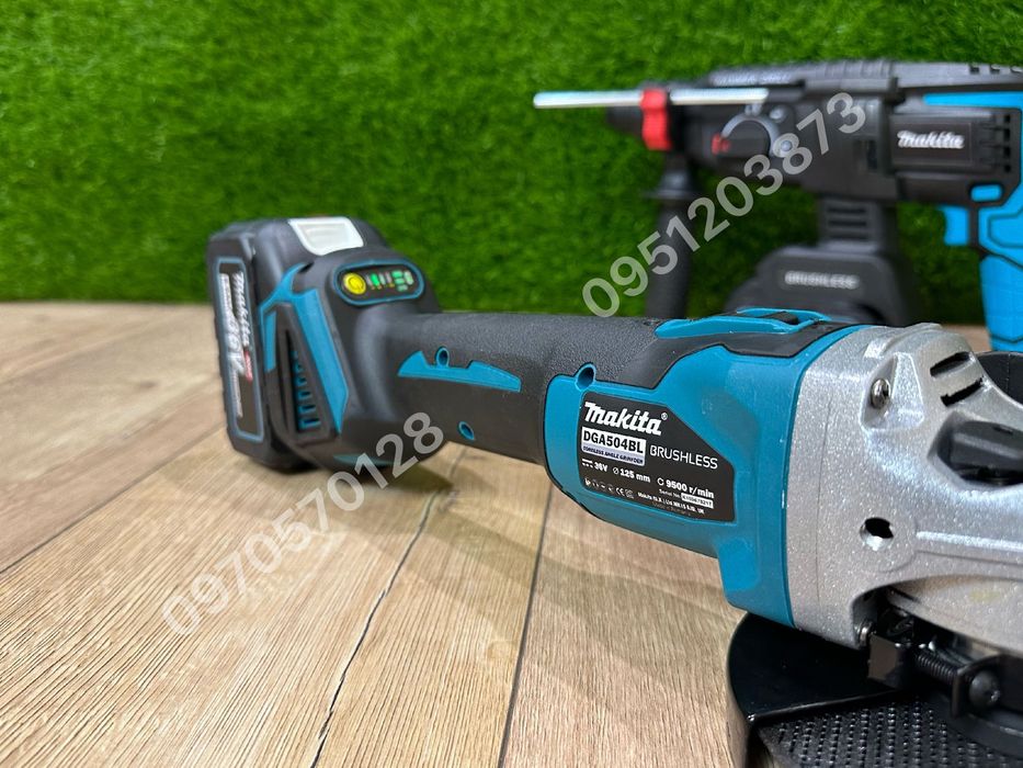 Набор 2/1 Makita Болгарка DGA504BL Перфоратор DHR202 c акб 36V 8Ah