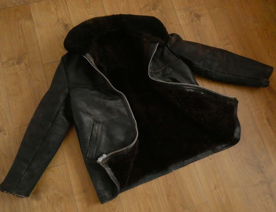 Kurtka skórzana męska skóra PILOTKA Kożuch MILITARY lotnicza L