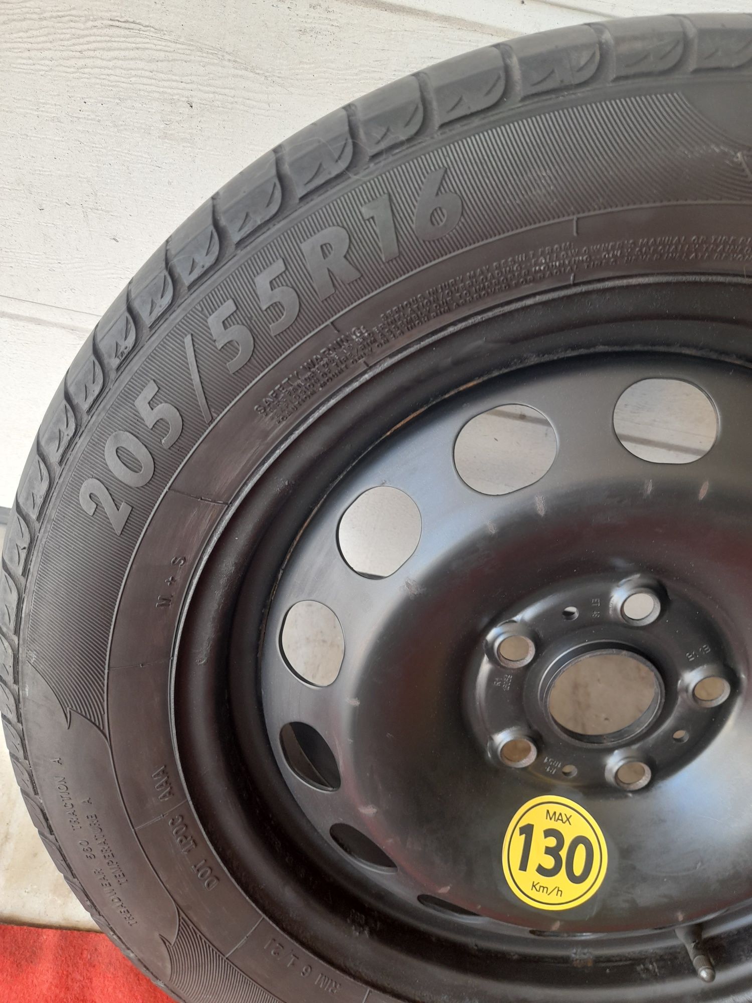 Roda suplente jante 16 5x112 VW Audi Seat pneu 205/55R16 Golf A3 Leon