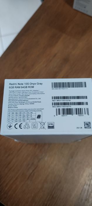 Telemóvel Xiaomi redmi Note 10 S
Branco
6 GB Ram
64 GB ROM
Telemóvel c