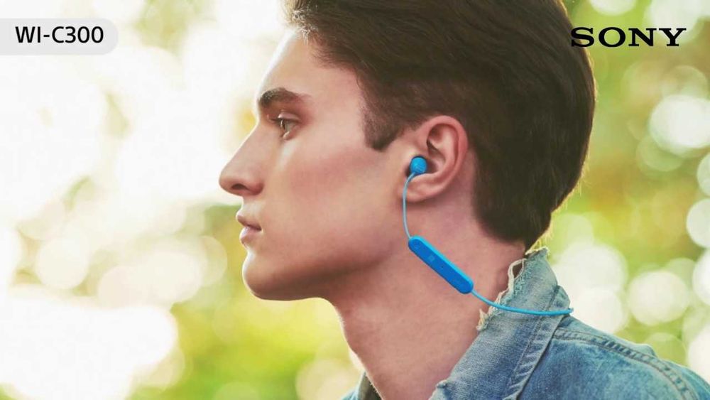 SONY WI-C300 * Douszne słuchawki bezprzewodowe BT NFC pilot mikrofon