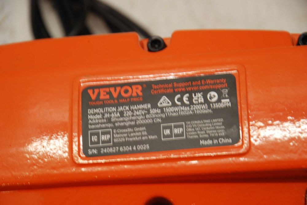 Młot wyburzeniowy ,dłutujący VEVOR 2200W