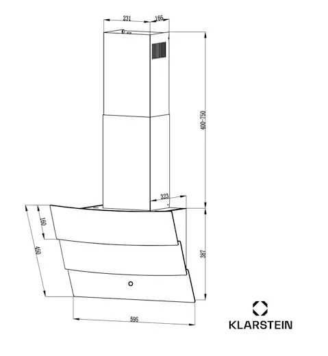 Витяжка кухонна Klarstein Antonia 60 60см 305м³/год  A++ скло