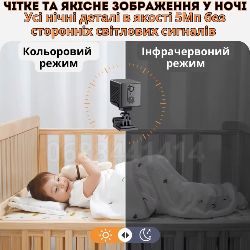 Мини WiFi камера 5Мп | акумулятор | датчик движения | ночное видиние