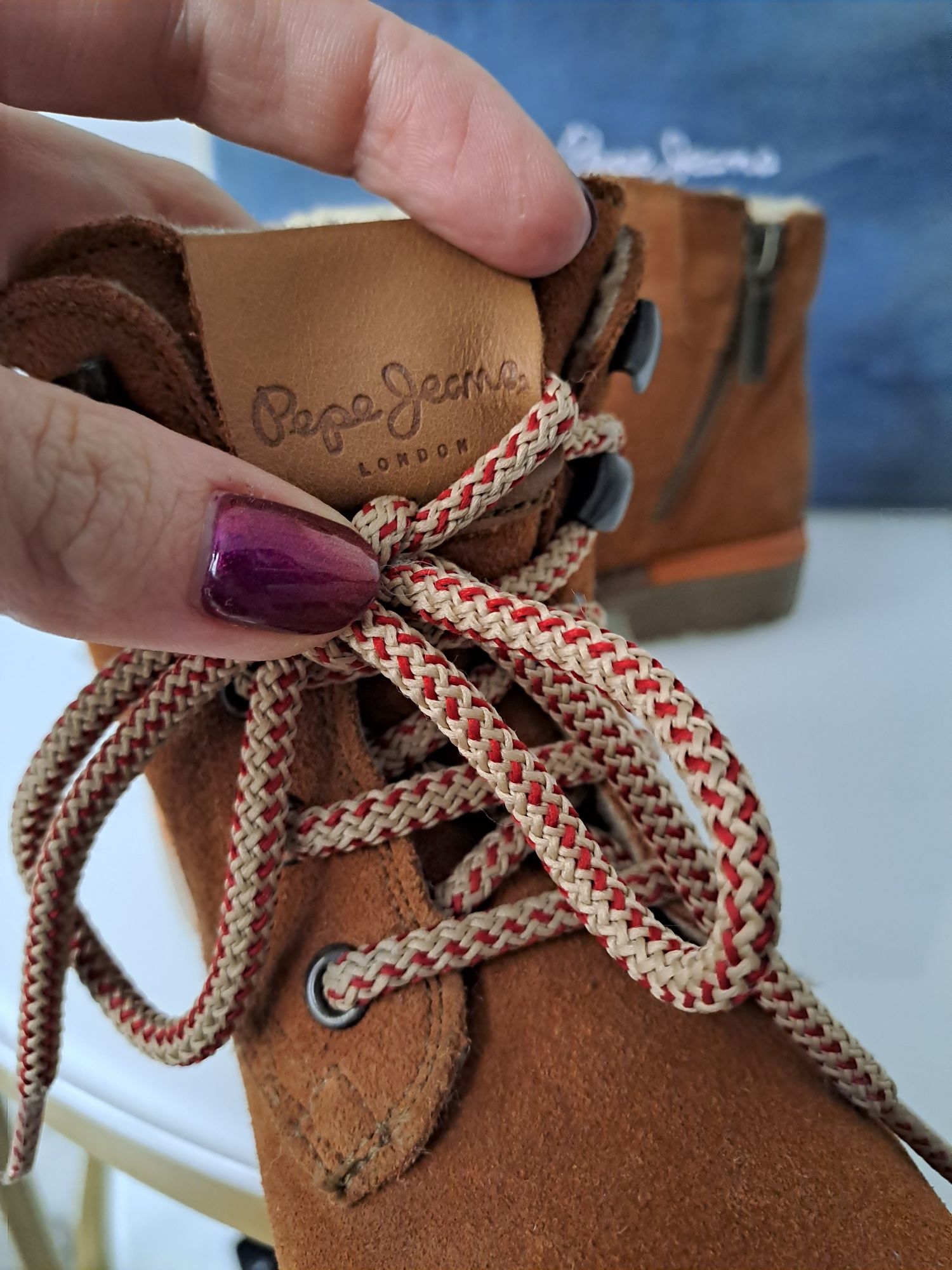 Pepe Jeans traperki botki Skóra r32 idealne