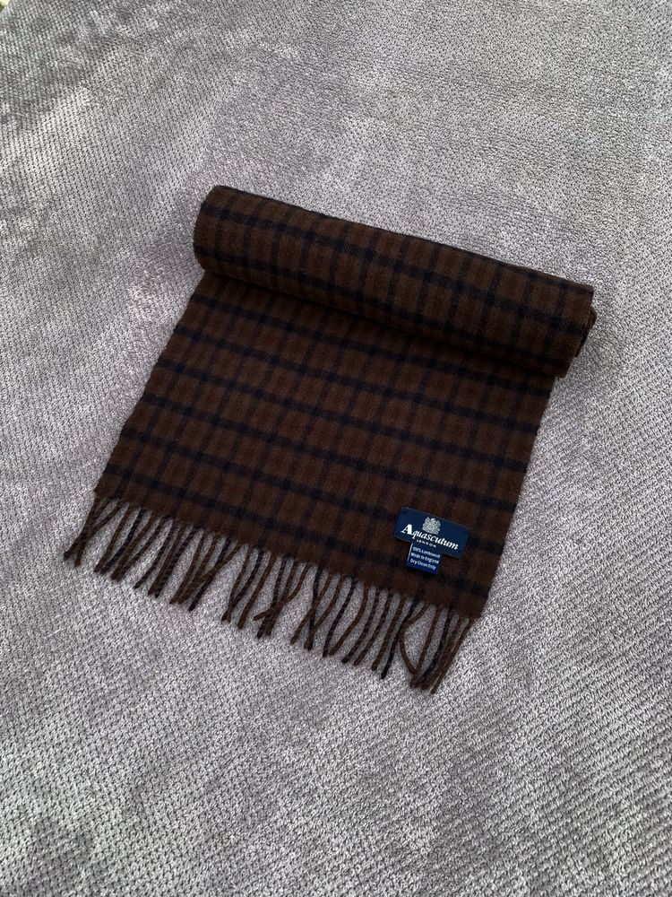 Aquascutum London Vintage Scarf Made in England Brown/Black шарф