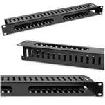 Stalowy organizer kabli do szaf RACK 19" 24 porty 1U czarny 54514