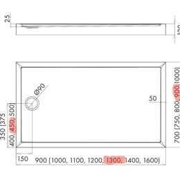 Brodzik Schedpol Cameron 130x90x12