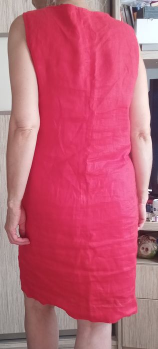 Sukienka damska firmy Solar.kolor c.pomarańcza/czerwony