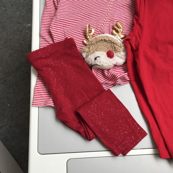 Костюм новорічний різдвяний лосінки легінси з оленем 18-24 м