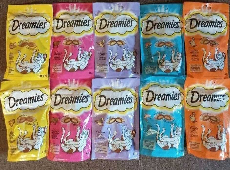 10 opakowań przysmaka dla kota Dreamies 60g mix smaków
