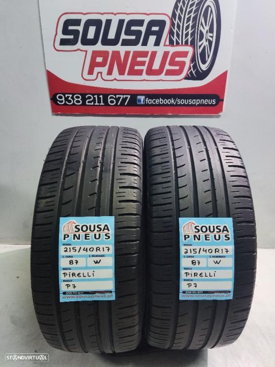 2 pneus semi novos 215-40r17 pirelli - oferta dos portes 90 EUROS