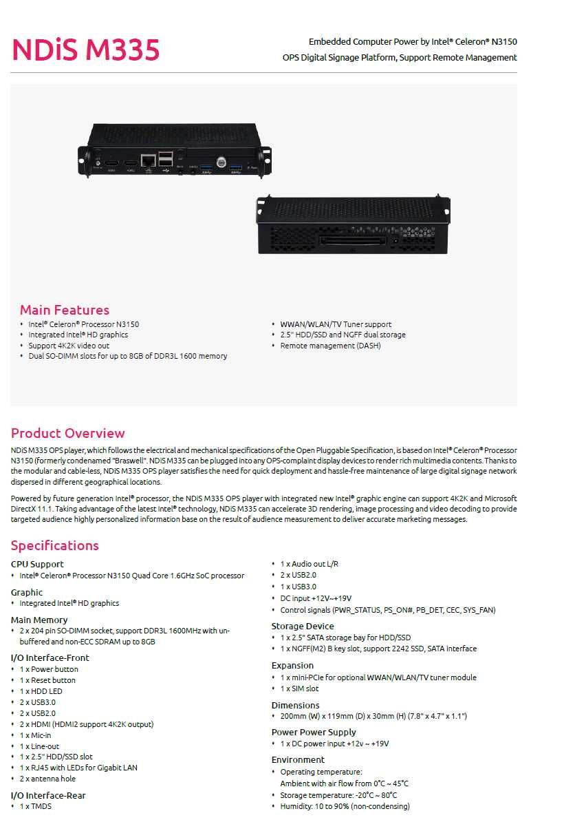 OPS Media Player NDiS M335