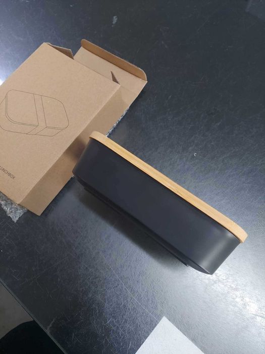 Pudełko śniadaniowe 850 m Gothic logo, bambusowe druk UV lunchbox