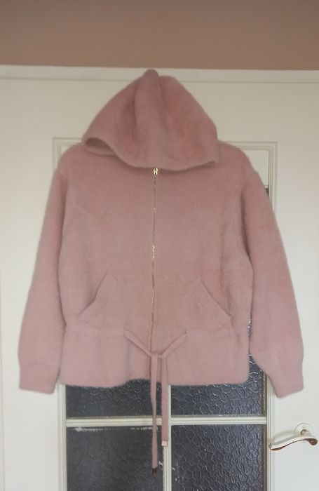 Kurtka narzutka bomberka A'la alpaka z kapturem Oversize