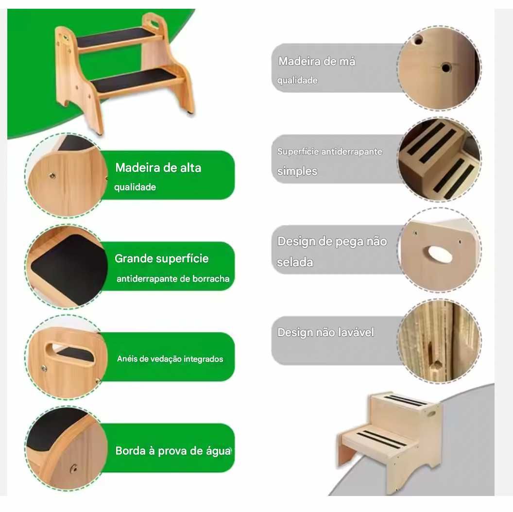 Piso Alzador Escala Para Niños De Madera Banco Taburete