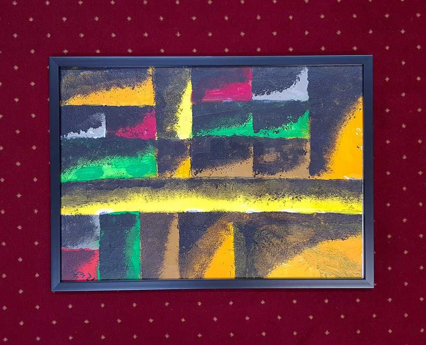 Piotr Młodożeniec - Abstrakcja Geometryczna - Akryl - papier 50x35 cm
