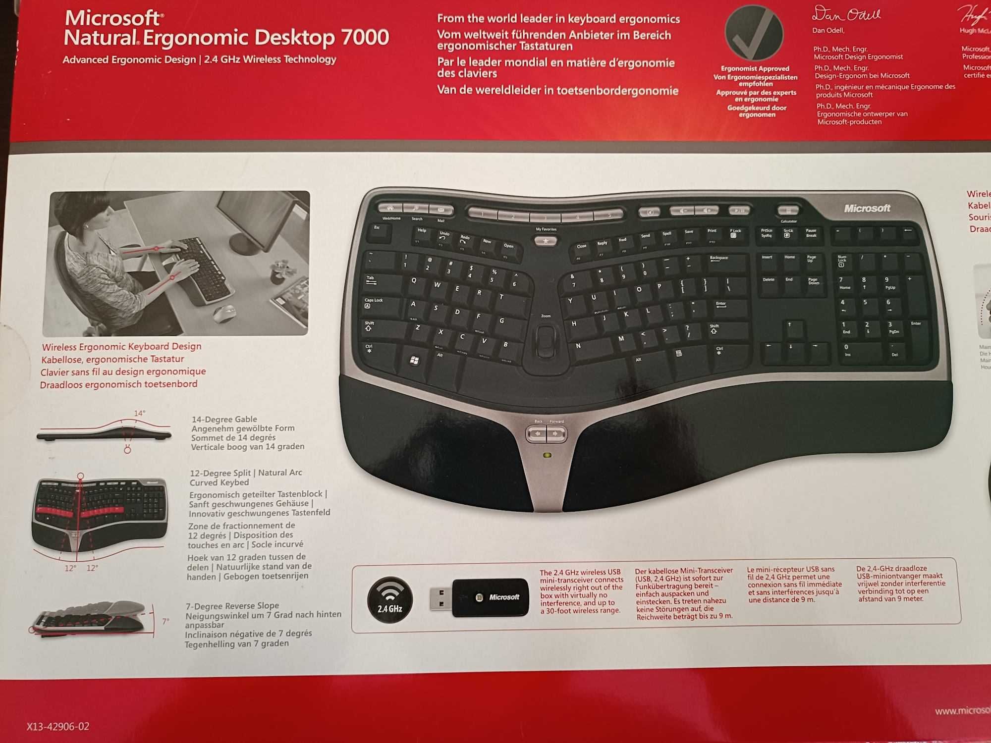 Klawiatura bezprzewodowa Microsoft Natural Ergonomic Desktop 7000