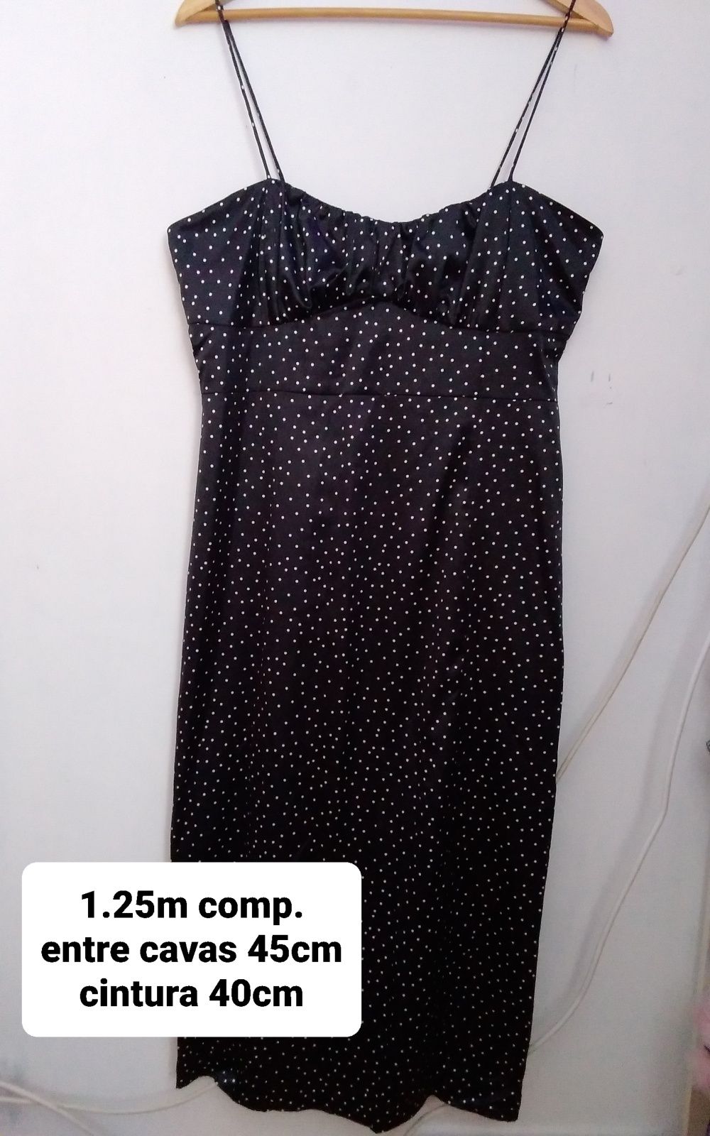 Vestido preto bolinhas ZARA t. XL