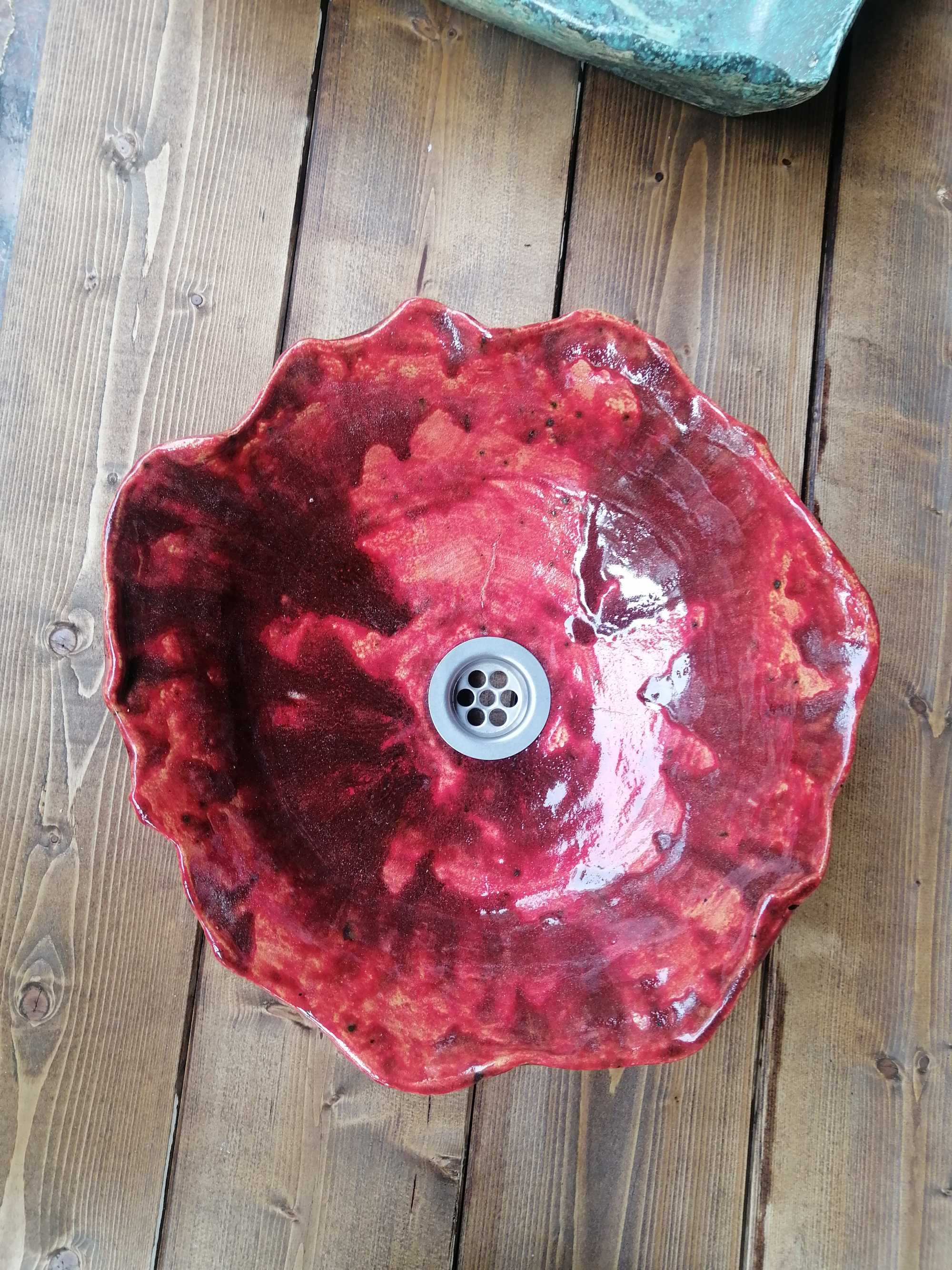 Unikatowa ceramiczna umywalka nablatowa. Handmade/loft/art