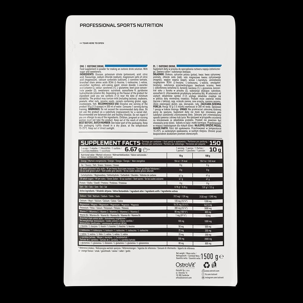 Isotónico Ostrovit pera 1,5kg