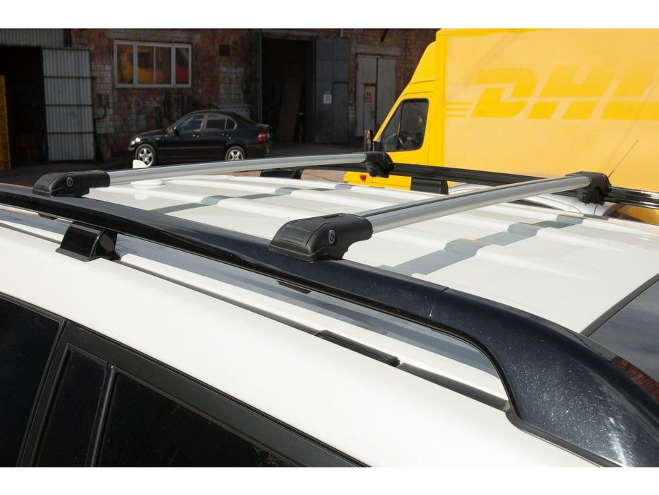 Renault Megane II 2004-2009 Перемички на рейлінги під ключ 2 шт Сірий