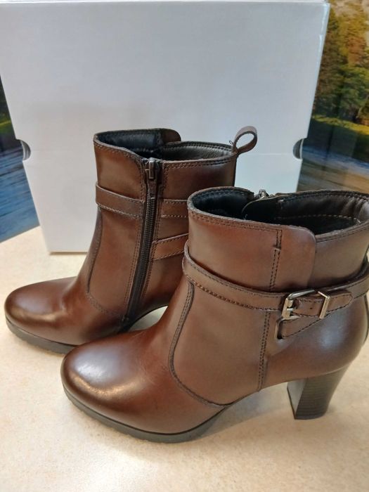 Botki damskie Deichmann 5th Avenue brąz obcas rozm 37