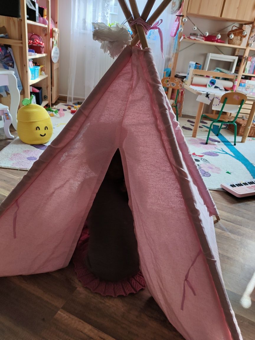 Namiot tipi różowy dla dziewczynki