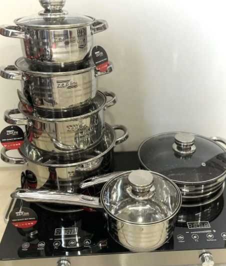 Набір посуду 12 предметів zepline набор кастрюль и сковорода