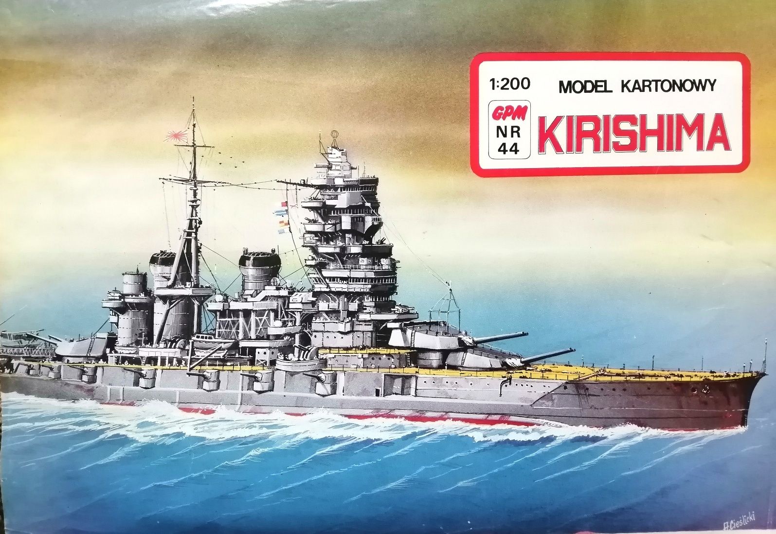 model kartonowy IJN Kirishima skala 1:200 GPM