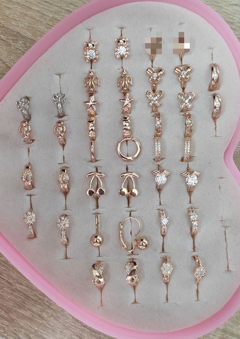 Сережки з мед золота, серьги Xuping, кільця, гвоздики, дитячі, тризуб