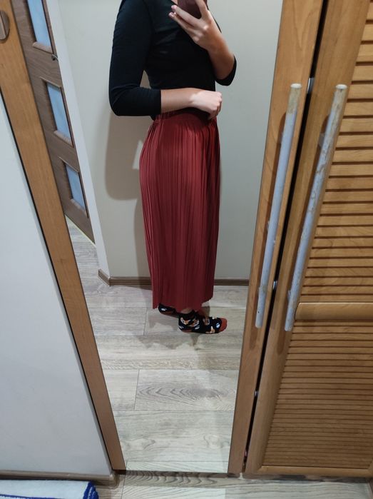 Spódnica długa ruda rdzawa