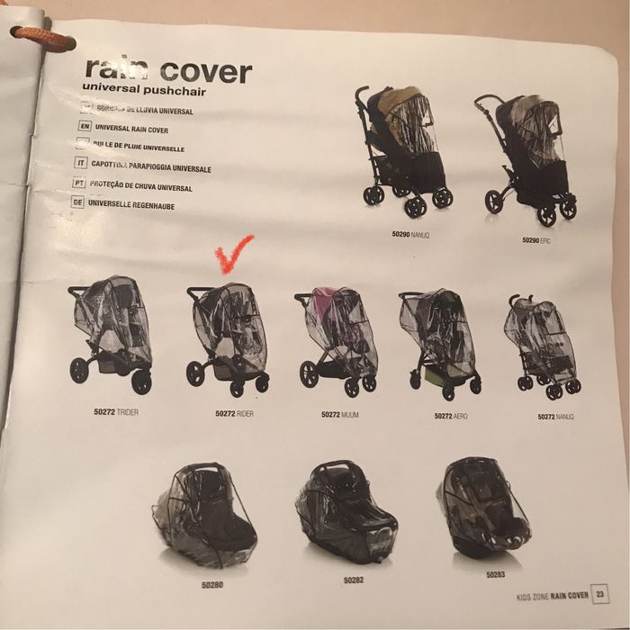 Дождевик и антимоскитная сетка для коляски JANE.