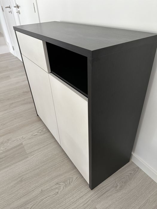 Móvel Preto e Branco - 1 gaveta + 2 Portas