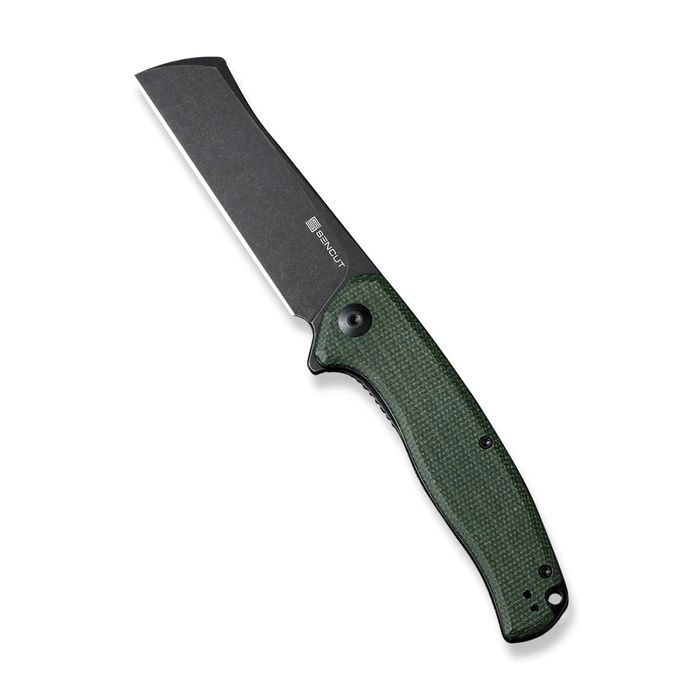 Nóż składany Sencut Traxler Green Canvas Micarta, Black Stonewashed
