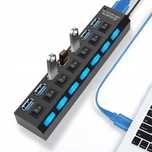 Rozdzielacz USB 3.0 7 portów Hub zasilacz aktywny do laptopa komputera
