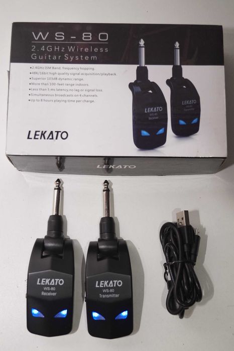 1260 LEKATO WS-80 Bezprzewodowy kabel do gitary System gitarowy 2,4GHz