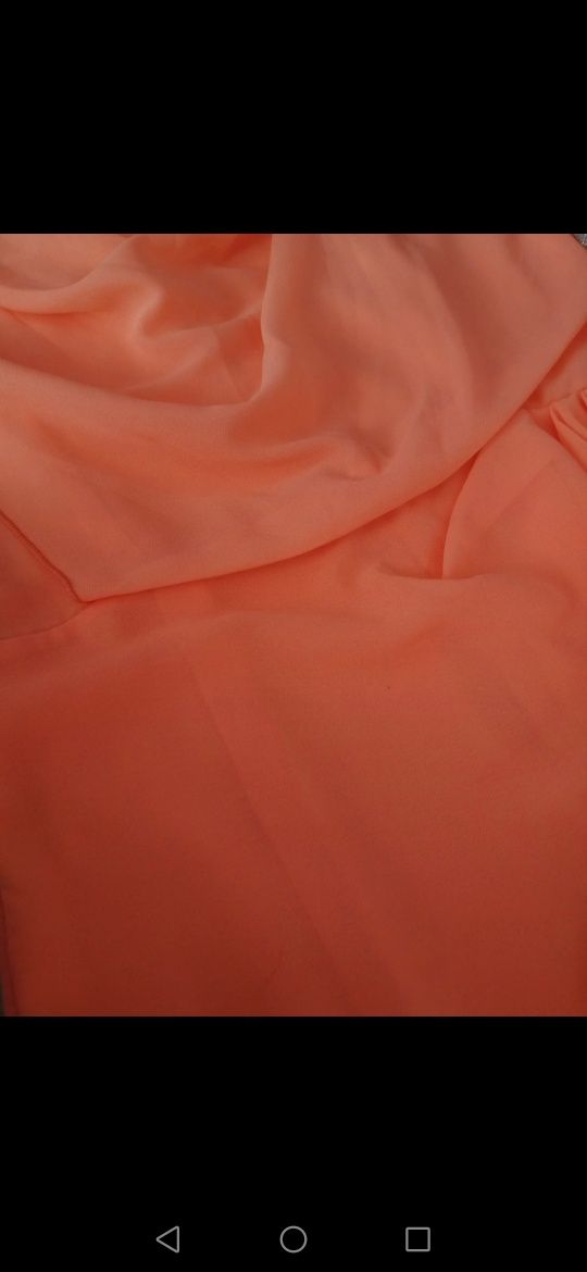 Sukienka neonowa, suwak z tyłu, pomarańcz