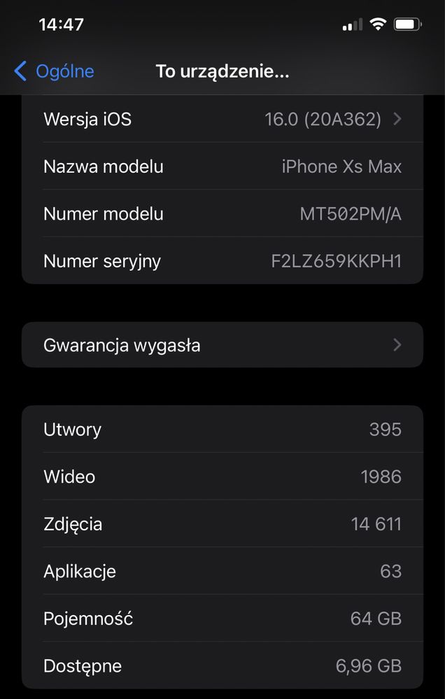 iPhone XS Max 64Gb Czarny