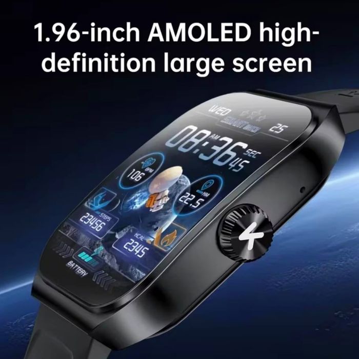 Смарт-годинник KUMI KU7 (Gemini, 1,96" AMOLED, дзвінки Bluetooth)