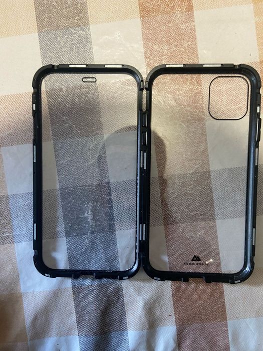 capa iphone 11 360 transparente de vidro  cor preta