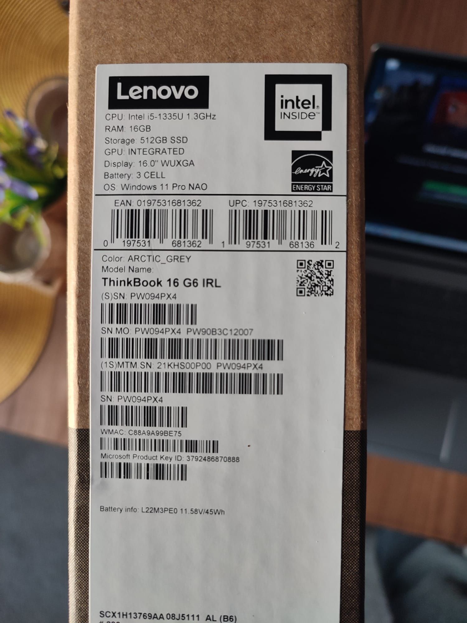 Lenovo ThinkBook 16 G6 IRL i5-1335U 16GB 512GB