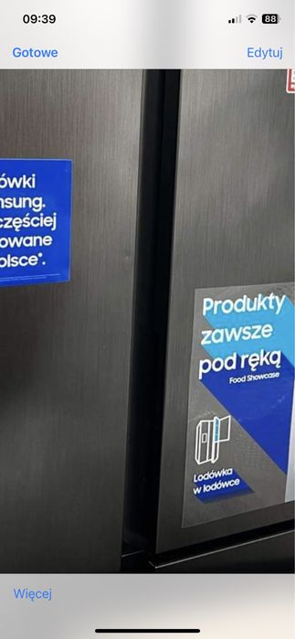 Lodówka side by side Samsung RH69B8941B1 lekko uszkodzona.