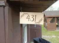 Tabliczka adresowa numer na dom ogródki działkowe.