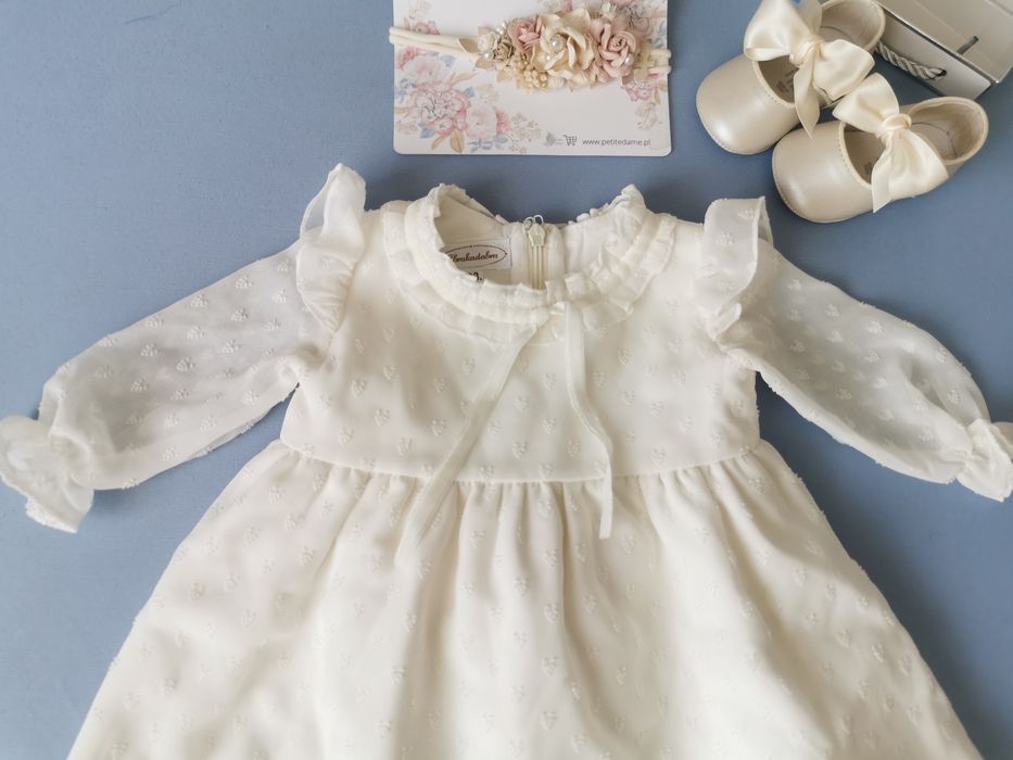 komplet zestaw sukienka na chrzest chrztu abrakadabra nina rozm 62/68