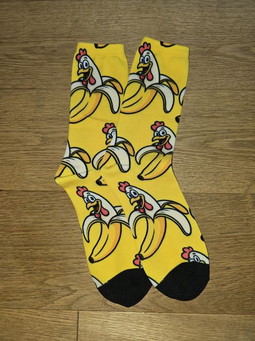 Kultowe Żółte skarpety CHICKEN BANANA - strój na halloween